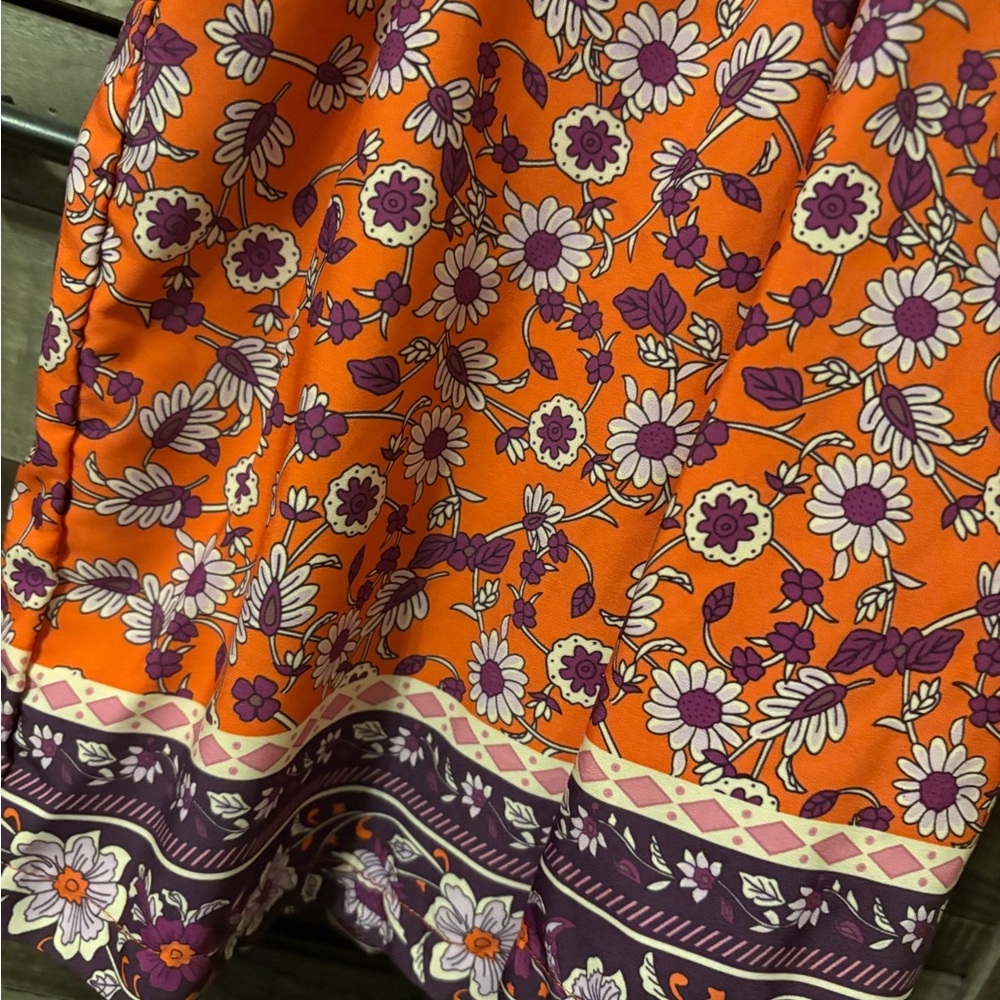 SHEIN Orange and Purple Floral Romper - Picture 2 of 5